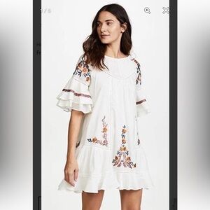 Free People Embroidered White Dress